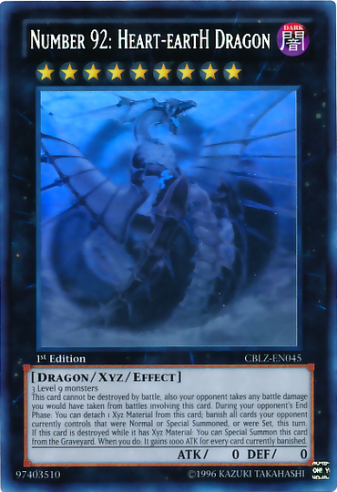 Number 92: Heart-eartH Dragon [CBLZ-EN045] Ghost Rare 
