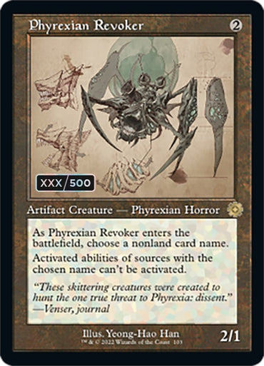 Phyrexian Revoker (Retro Schematic) (Serialized) [The Brothers' War Retro Artifacts] 