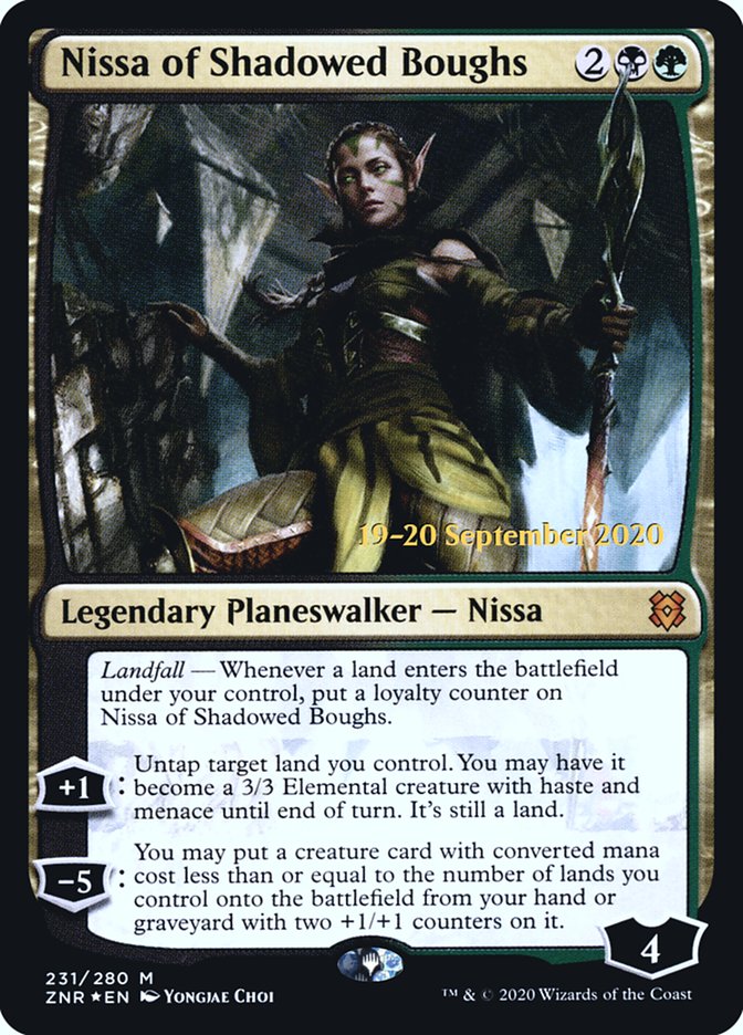 Nissa of Shadowed Boughs [Zendikar Rising Prerelease Promos] 