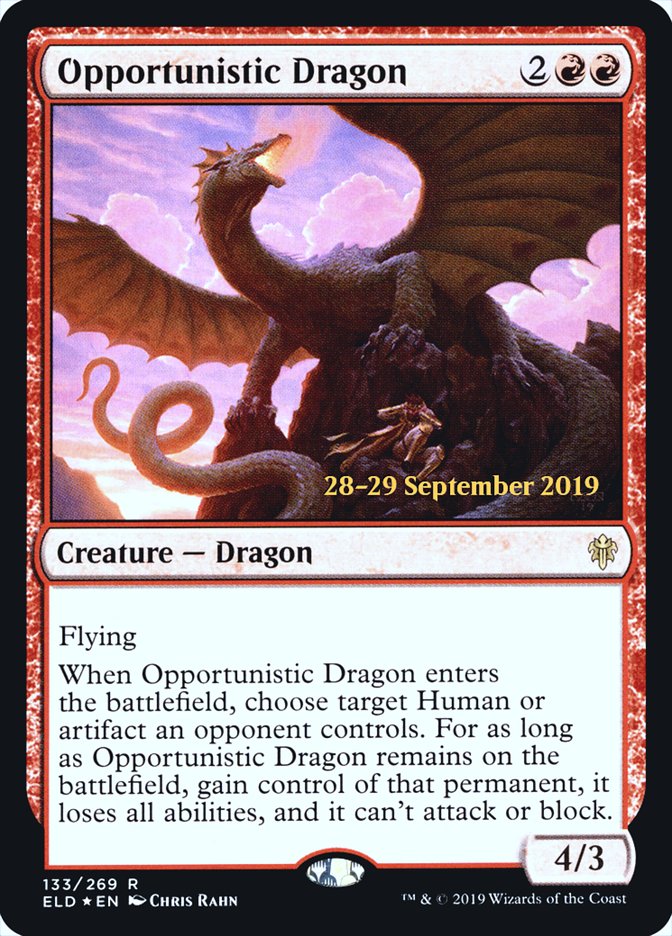 Opportunistic Dragon [Throne of Eldraine Prerelease Promos] 